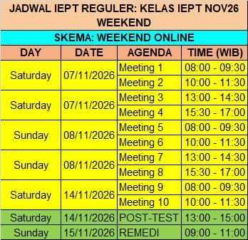 Jadwal Nov26 Weekend