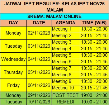 Jadwal Nov26 Malam